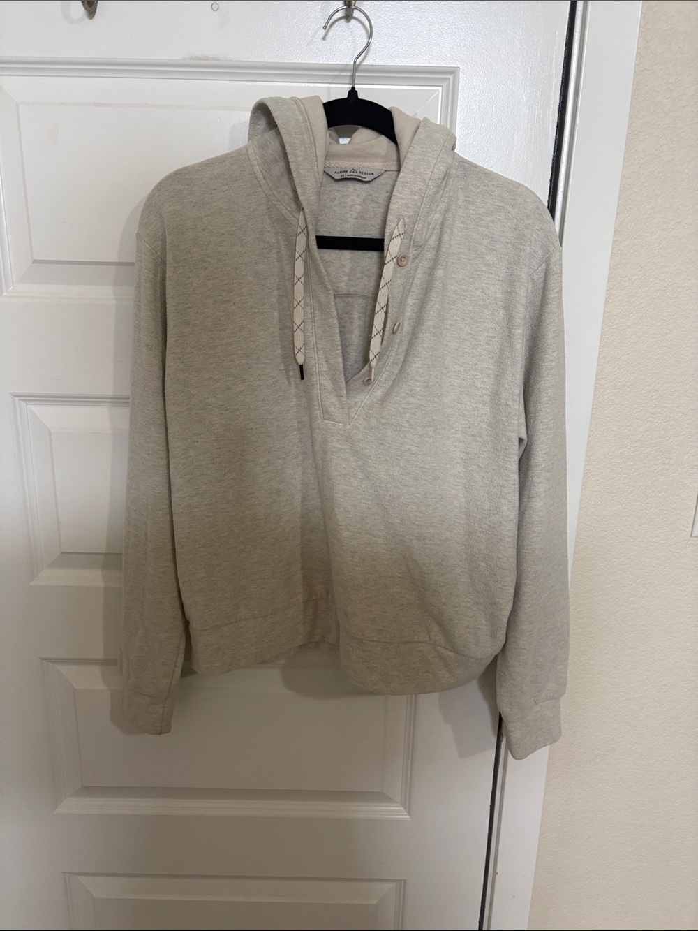 Alpine Design Cream Pullover Hoodie with Hood